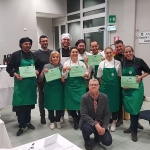 Una bella foto degli chef con Cristiano Fini, pres. Cia Emilia Romagna e Tommaso Buffa, direttore di Turismo Verde nazionale
